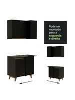 Armário de Cozinha Completa de Canto Reims com Balcão Preto