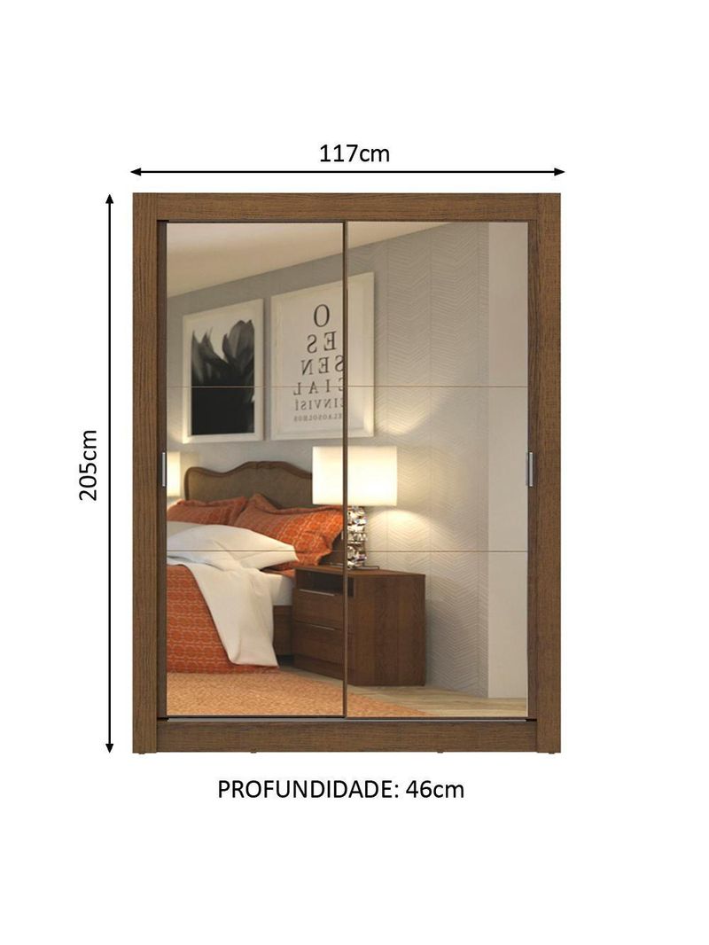 Guarda-Roupa Solteiro Dallas 2 Portas de Correr – Madesa
