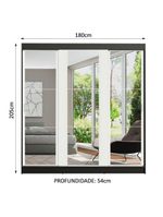 Guarda-roupa Casal Reno 3 Portas de Correr de Espelho Madesa