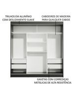 Guarda-roupa Casal Reno 3 Portas de Correr de Espelho Madesa