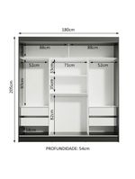 Guarda-roupa Casal Reno 3 Portas de Correr de Espelho Madesa