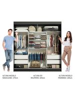 Guarda-roupa Casal Reno 3 Portas de Correr de Espelho Madesa