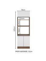 Torre Quente Glamy 70 cm 3 Portas Rustic/Branco Madesa