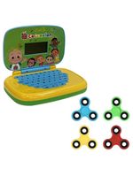 Kit laptop infantil educativo candide cocomelon bilíngue + 1 fidget spinner sortido