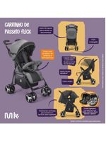 Carrinho de bebê flick preto - multikids baby