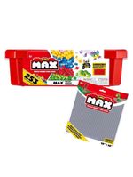 Conjunto de blocos de construção 253 pçs + base de construção 25x25cm cinza candide max