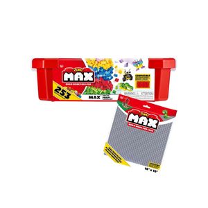 Conjunto de blocos de construção 253 pçs + base de construção 25x25cm cinza candide max