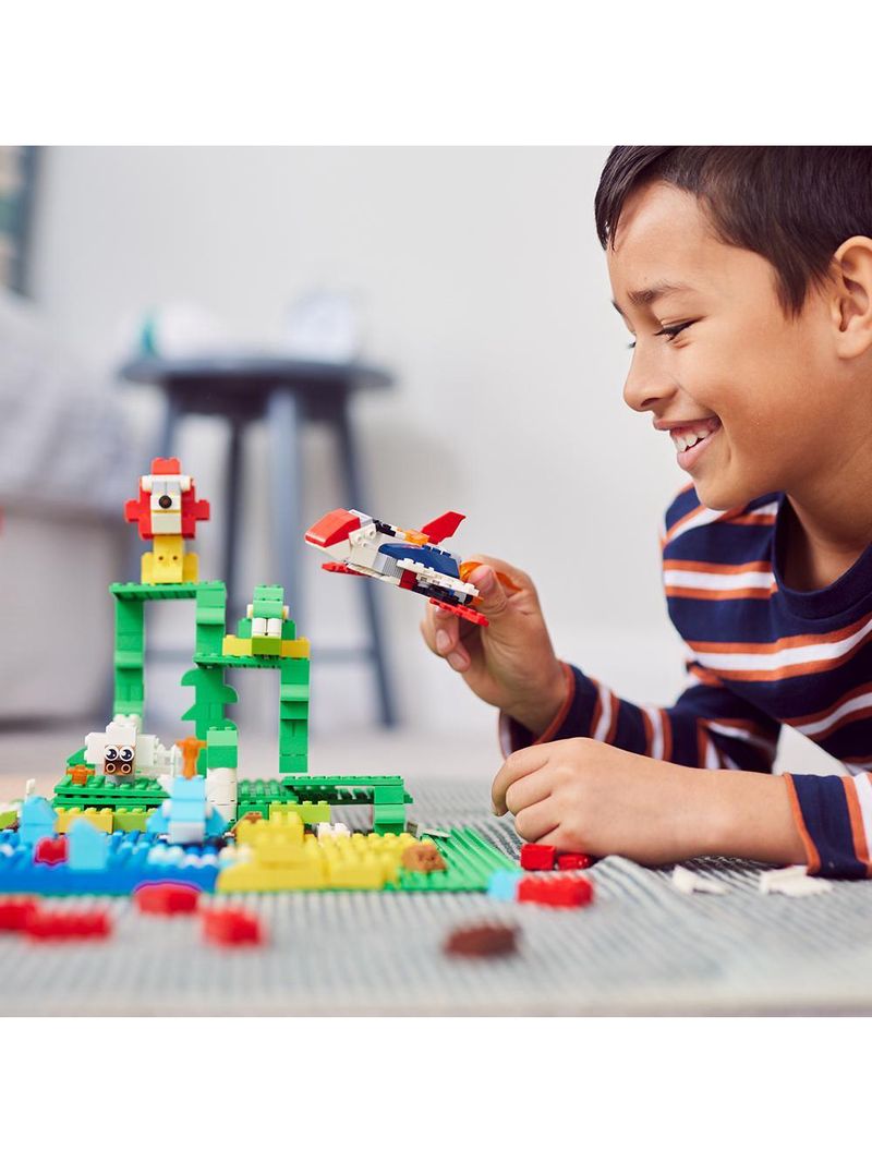 Conjunto de blocos de construção 253 pçs + base de construção 25x25cm cinza candide max