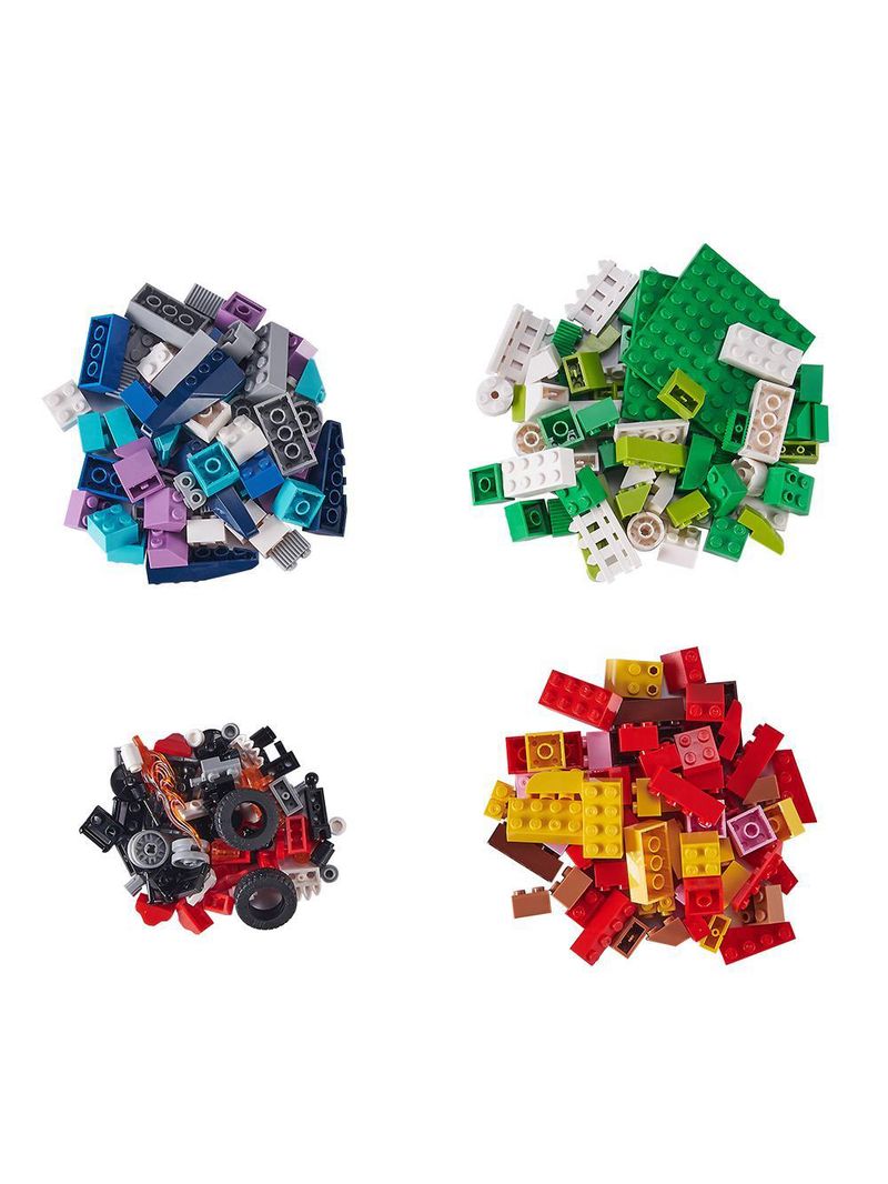 Conjunto de blocos de construção 253 pçs + base de construção 25x25cm cinza candide max