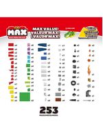 Conjunto de blocos de construção 253 pçs + base de construção 25x25cm cinza candide max