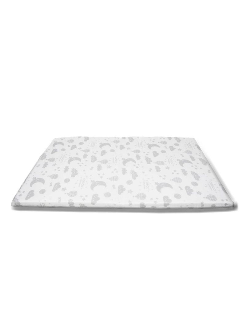 Colchonete para berço tam 3 (101x66x4) branco estampado - cosco