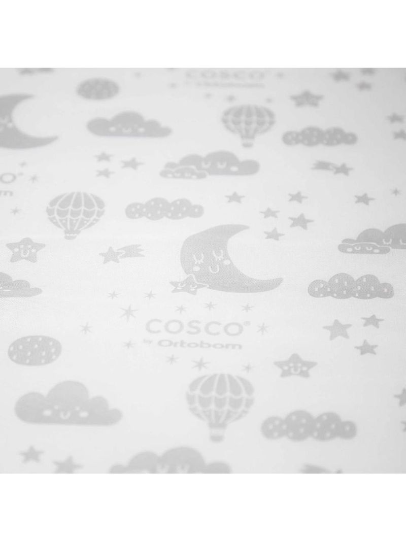 Colchonete para berço tam 3 (101x66x4) branco estampado - cosco