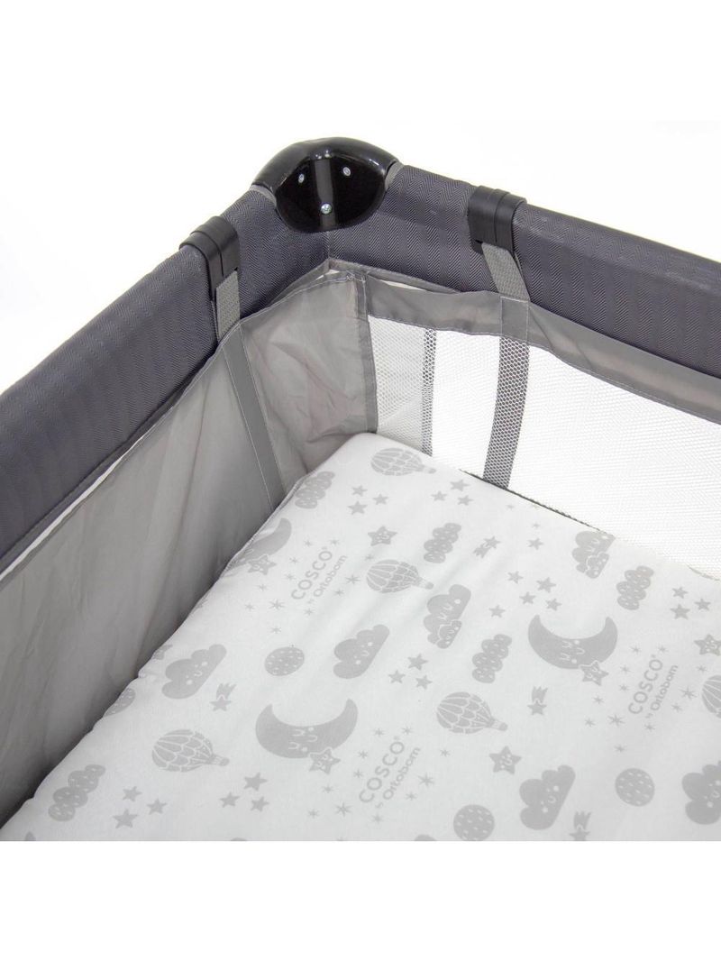 Colchonete para berço tam 3 (101x66x4) branco estampado - cosco