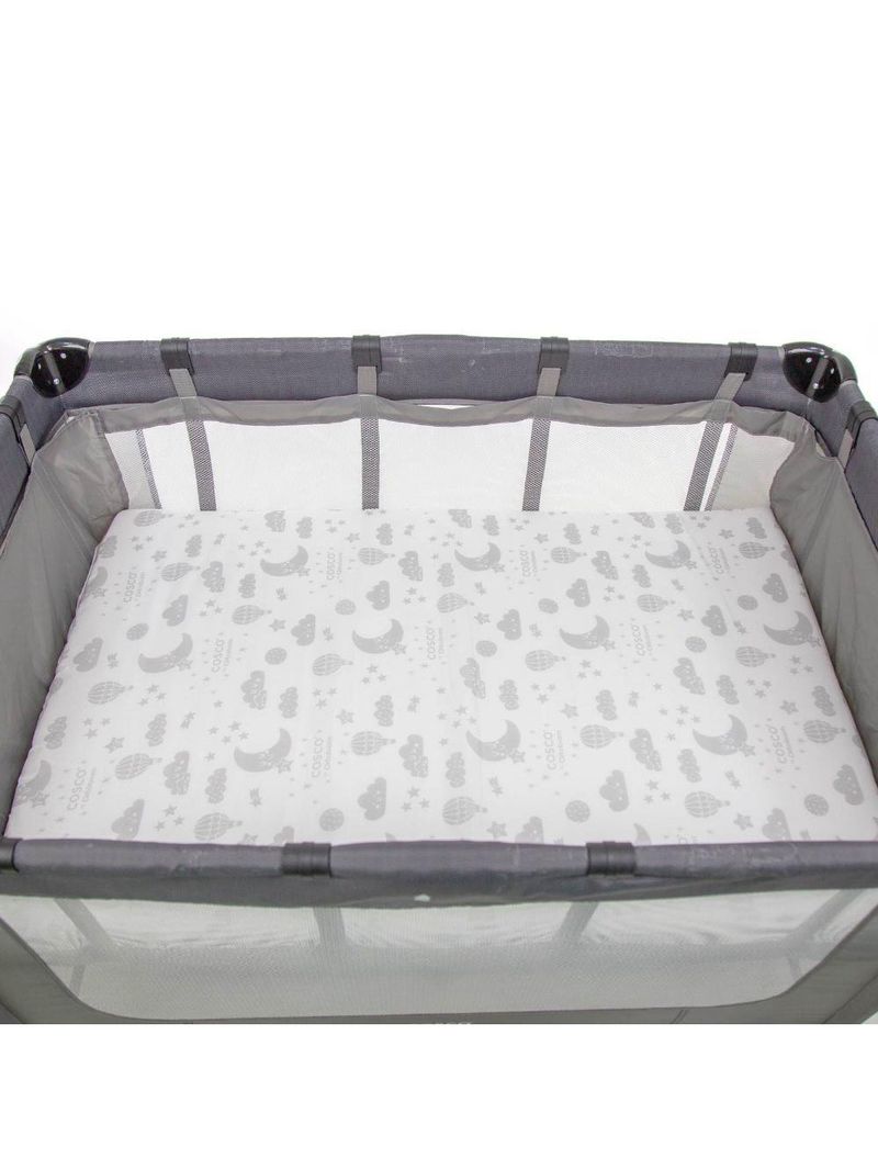 Colchonete para berço tam 3 (101x66x4) branco estampado - cosco