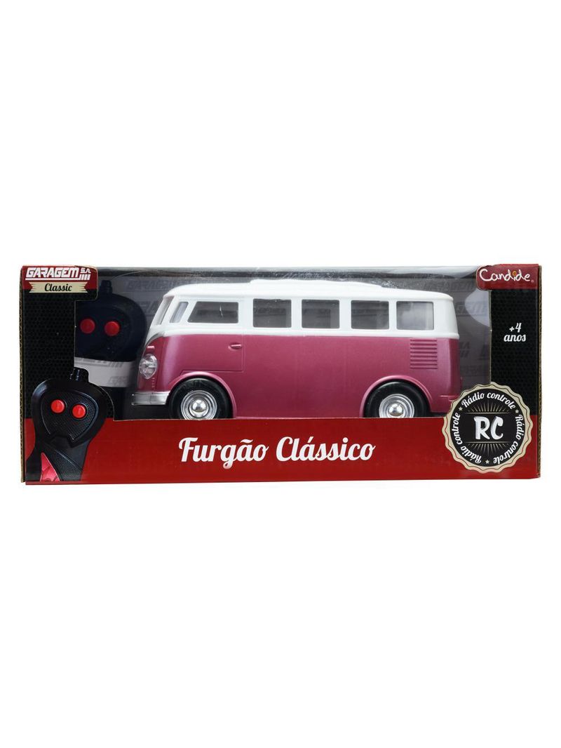 Veículo controle remoto garagem sa furgão - vermelho