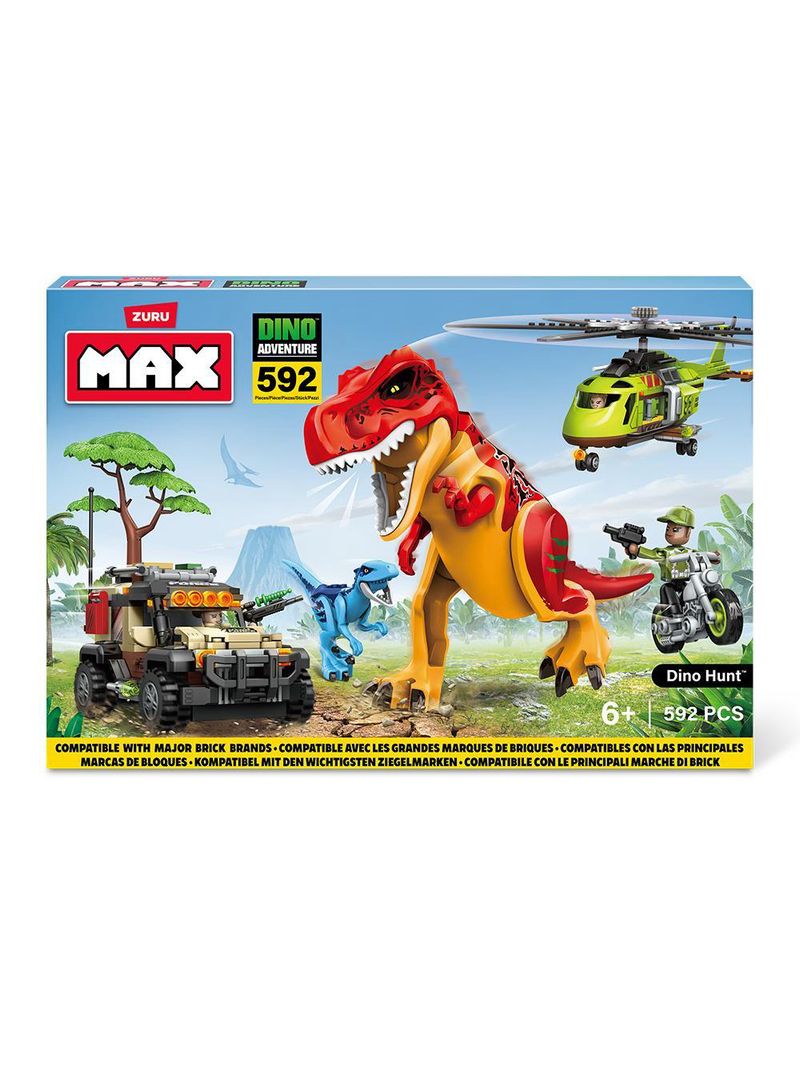 Blocos de construção max, candide, dino adventure 592 peças