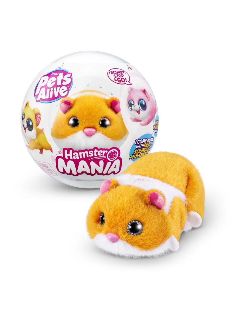 Hamster mania - pelúcia pets alive - laranja