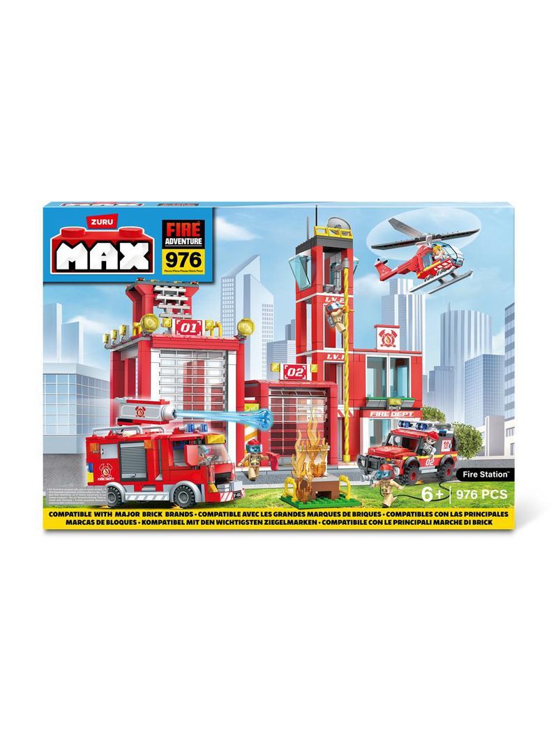 Blocos de montar max city estação de bombeiros 976 peças