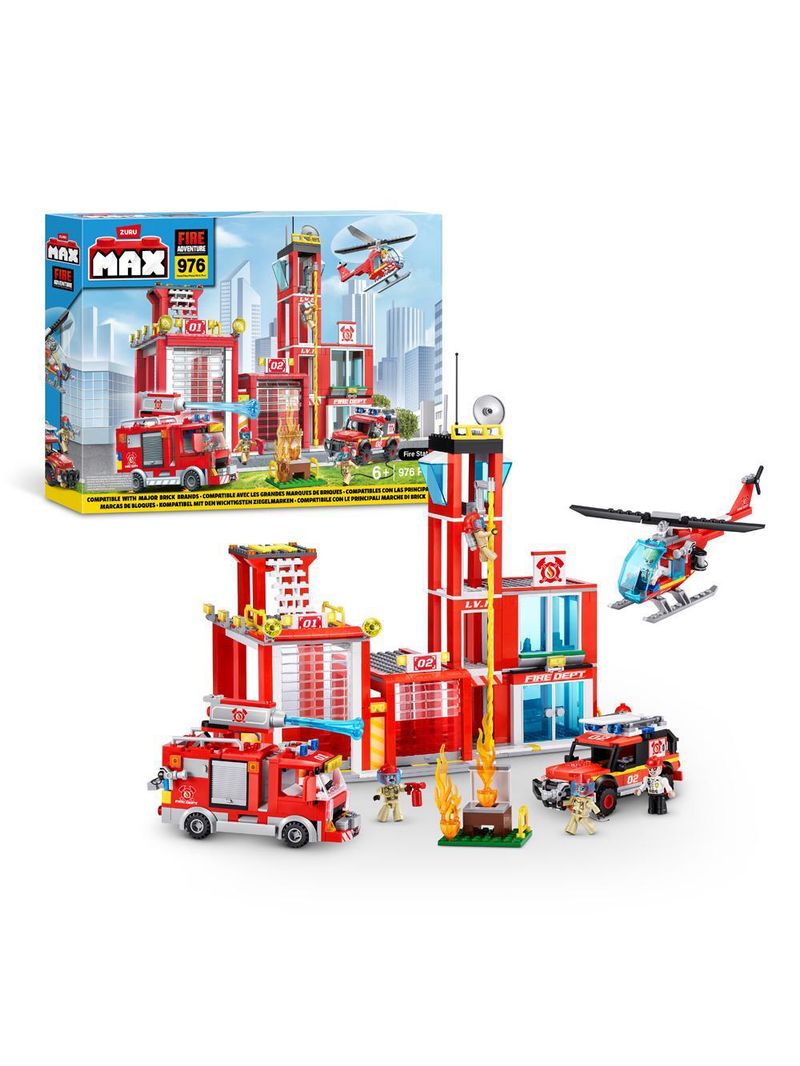 Blocos de montar max city estação de bombeiros 976 peças