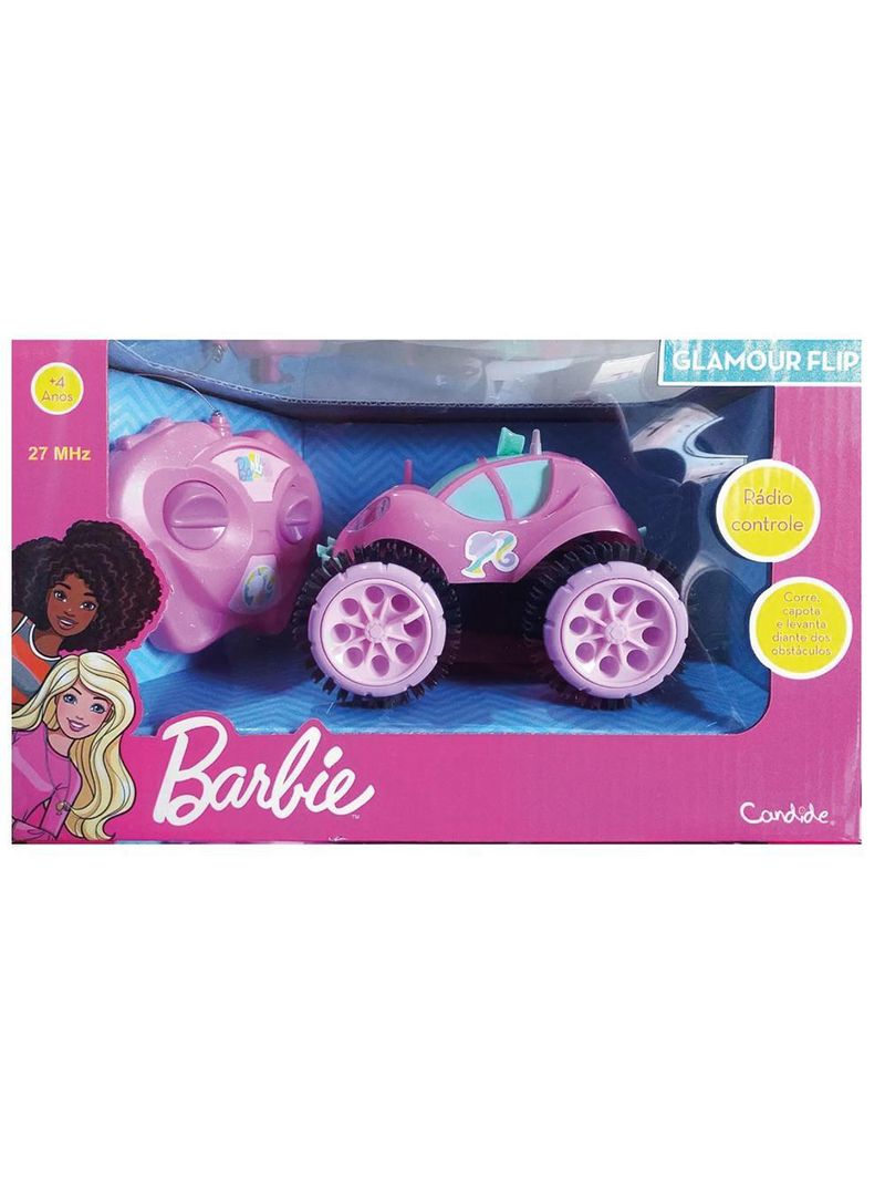 Veículo controle remoto barbie glamour flip