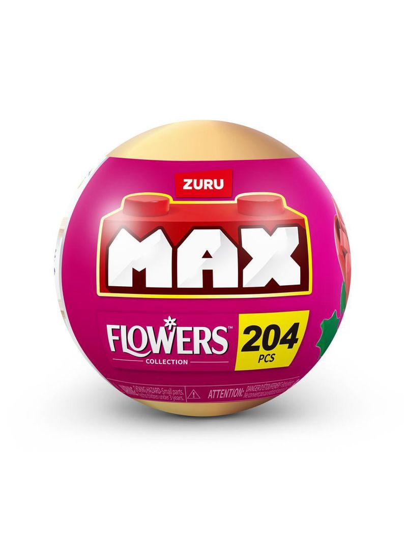 Blocos de montar max premium flowers - rosa 204 pçs