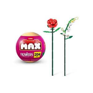 Blocos de montar max premium flowers - rosa 204 pçs