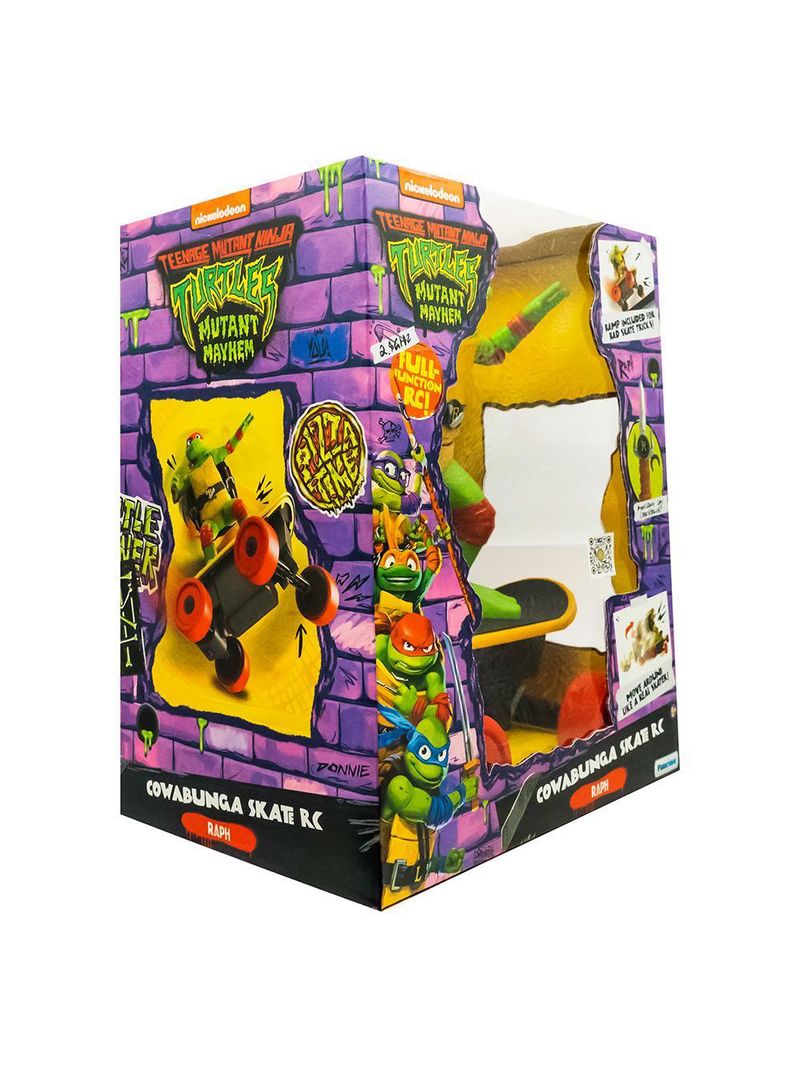 Skate controle remoto 7 funções tartarugas ninja cowabunga raph