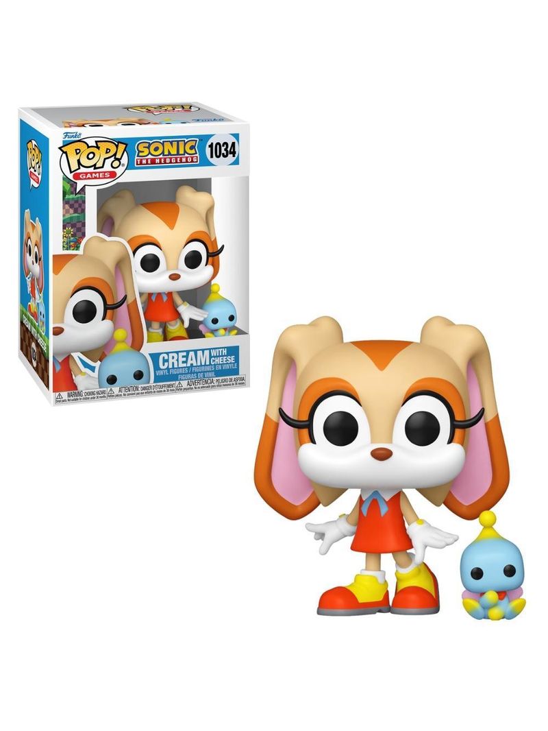 Boneco funko pop! & buddy sonic the hedgehog cream e cheese
