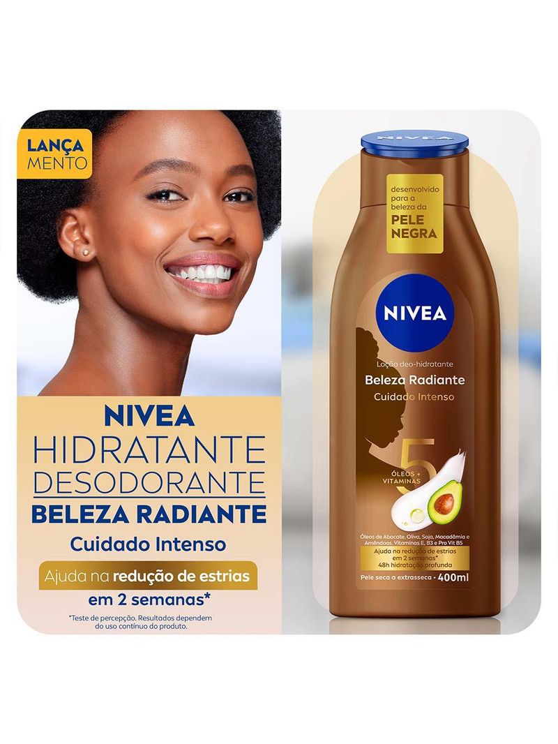 Nivea beleza radiante kit com 3 hidratantes desodorantes corporais