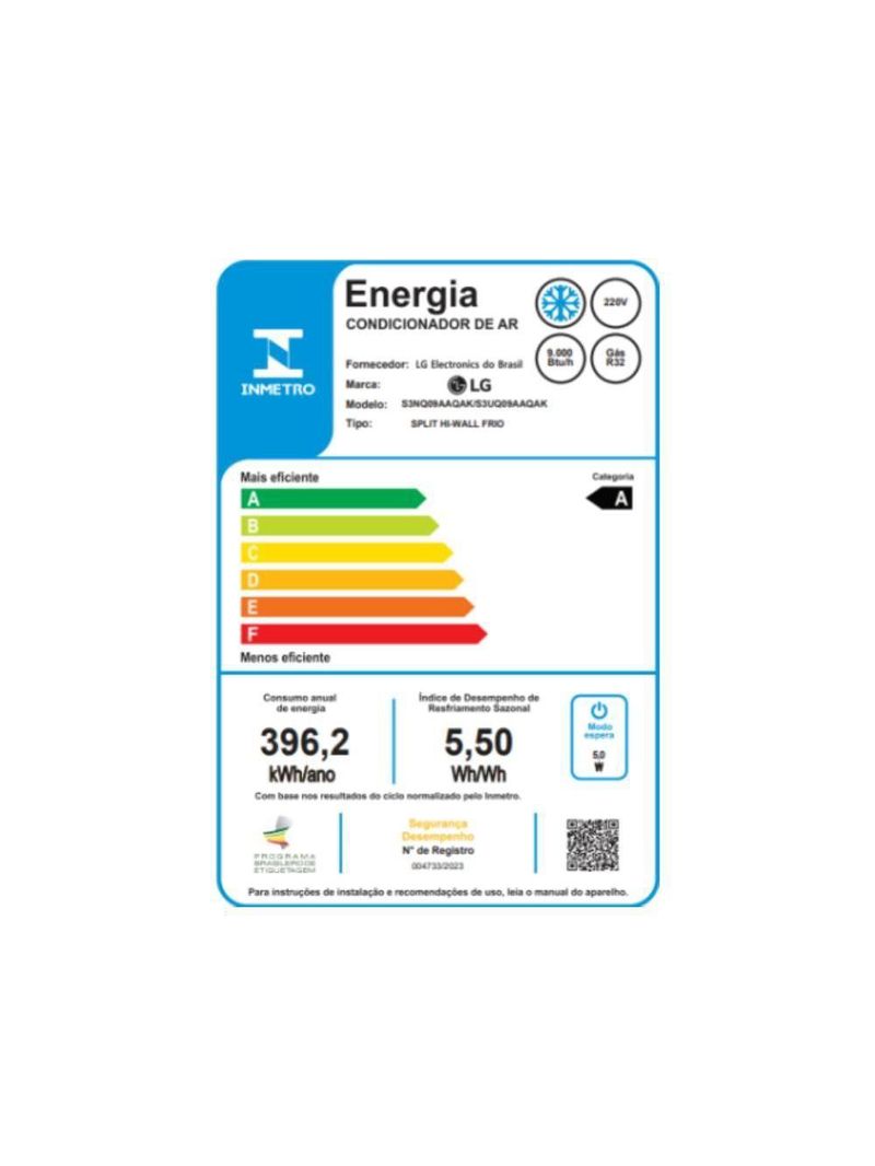 Ar Condicionado Split Dual Inverter LG Compact AI 9000 BTUs Frio 220V – S3-Q09AAQAK