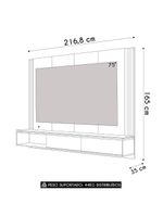 Painel TV 75 Polegadas E Bancada Suspensa Trento Freijó Off White C05 - Mpozenato