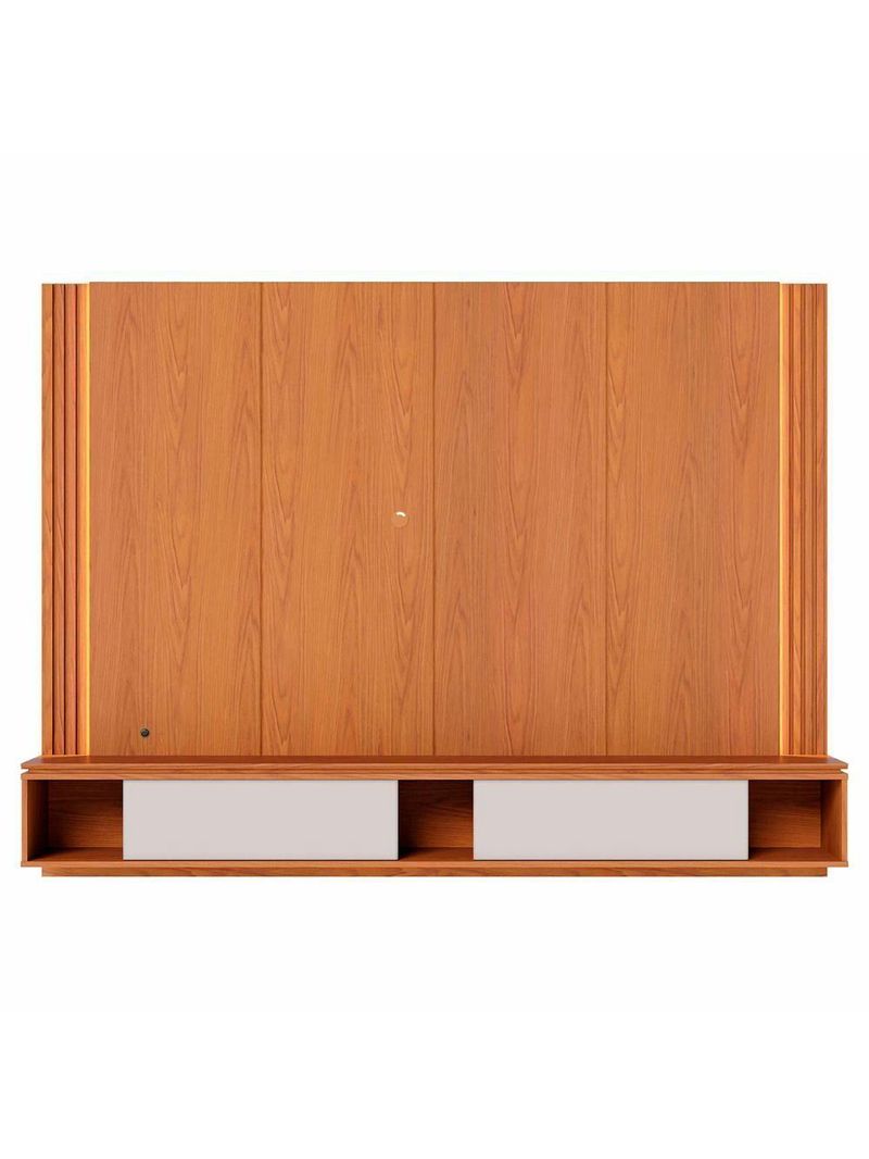 Painel TV 75 Polegadas E Bancada Suspensa Trento Freijó Off White C05 - Mpozenato