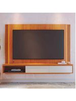 Painel TV 75 Polegadas E Bancada Suspensa Trento Freijó Off White C05 - Mpozenato