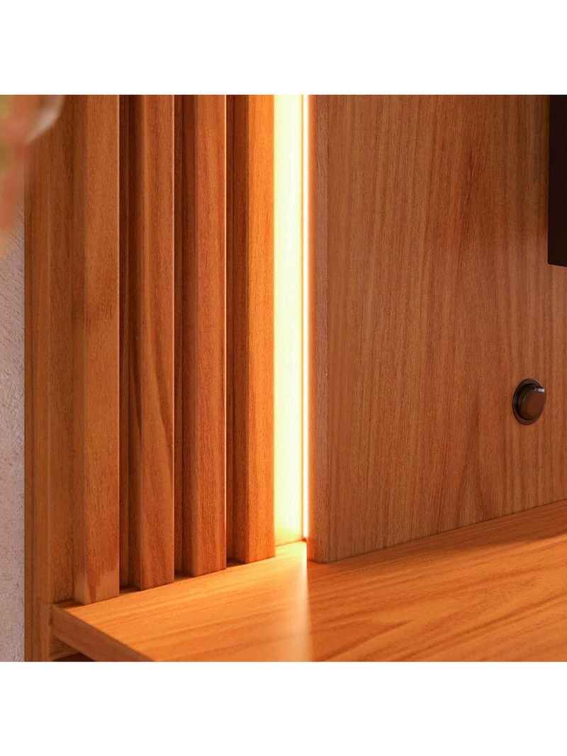 Painel TV 75 Polegadas E Bancada Suspensa Trento Freijó Off White C05 - Mpozenato