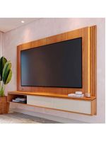 Painel TV 75 Polegadas E Bancada Suspensa Trento Freijó Off White C05 - Mpozenato