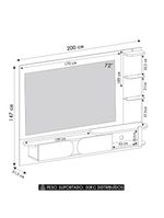 Painel TV 72 Polegadas 220cm Suspenso Reno Cinamomo Off White A09 - Mpozenato