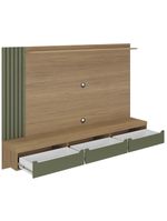 Painel TV 75 Polegadas E Bancada Suspensa Vale Carvalho Menta A09 - Mpozenato