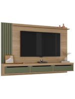 Painel TV 75 Polegadas E Bancada Suspensa Vale Carvalho Menta A09 - Mpozenato