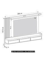 Painel TV 75 Polegadas E Bancada Suspensa Vale Cinamomo Off White A09 - Mpozenato