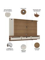Painel TV 75 Polegadas E Bancada Suspensa Vale Cinamomo Off White A09 - Mpozenato