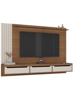 Painel TV 75 Polegadas E Bancada Suspensa Vale Cinamomo Off White A09 - Mpozenato
