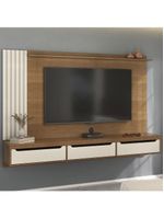 Painel TV 75 Polegadas E Bancada Suspensa Vale Cinamomo Off White A09 - Mpozenato