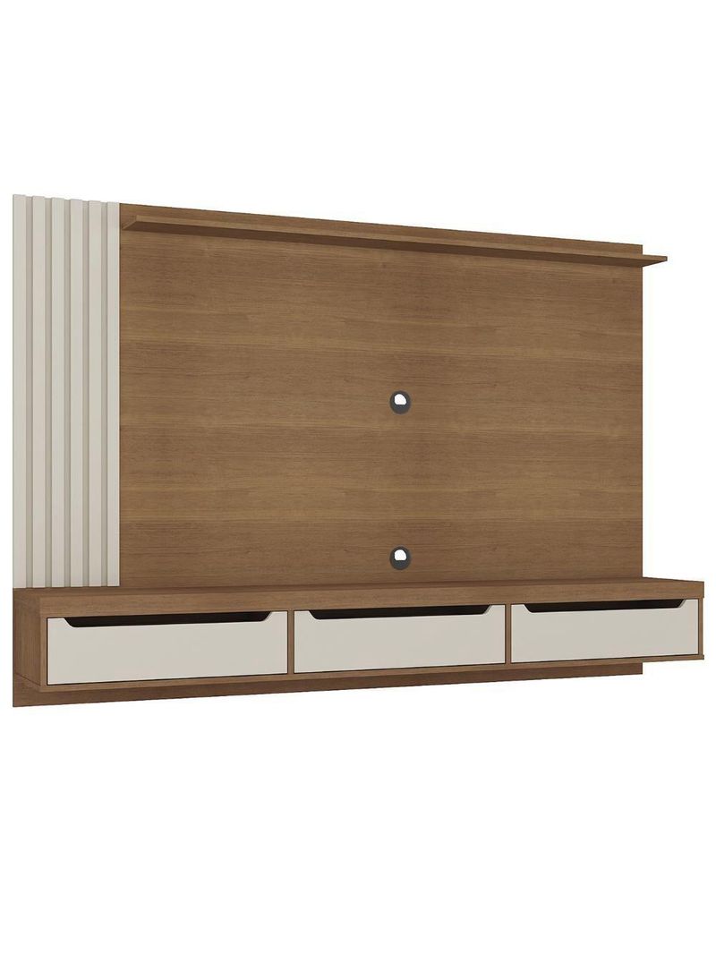Painel TV 75 Polegadas E Bancada Suspensa Vale Cinamomo Off White A09 - Mpozenato