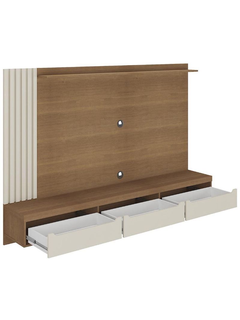 Painel TV 75 Polegadas E Bancada Suspensa Vale Cinamomo Off White A09 - Mpozenato