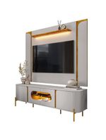 Painel TV 75 Polegadas Marina E Rack Com Led 180cm Ricky Off Naturalle B02 - Mpozenato