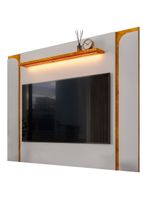 Painel TV 75 Polegadas Marina E Rack Com Led 180cm Ricky Off Naturalle B02 - Mpozenato