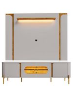 Painel TV 75 Polegadas Marina E Rack Com Led 180cm Ricky Off Naturalle B02 - Mpozenato