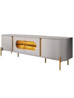 Painel TV 75 Polegadas Marina E Rack Com Led 180cm Ricky Off Naturalle B02 - Mpozenato