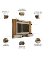 Painel TV 70 Polegadas E Bancada Suspensa 180cm Yany Off White Nature Z49 - Mpozenato
