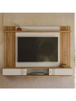 Painel TV 70 Polegadas E Bancada Suspensa 180cm Yany Off White Nature Z49 - Mpozenato